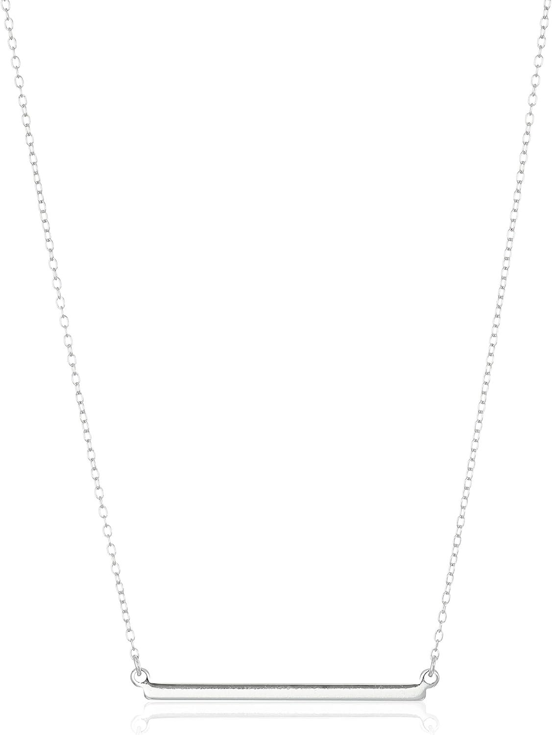 Amazon Essentials Women’s Sterling Silver Horizontal Bar Necklace, 18″