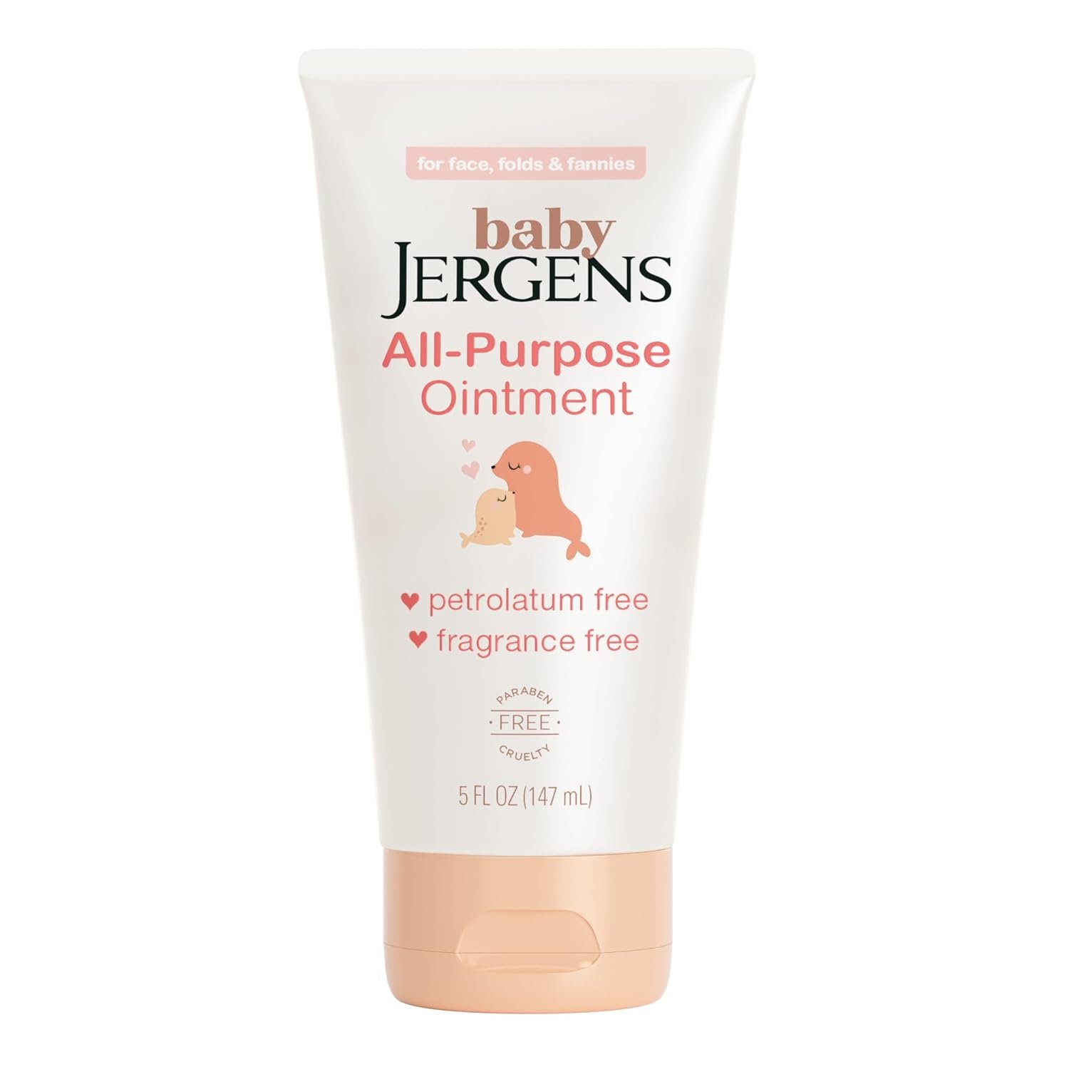 Baby Jergens All-Purpose Baby Ointment, Plant-Based Moisturizers, Petrolatum Free & Pediatrician-Tested, 5 Oz