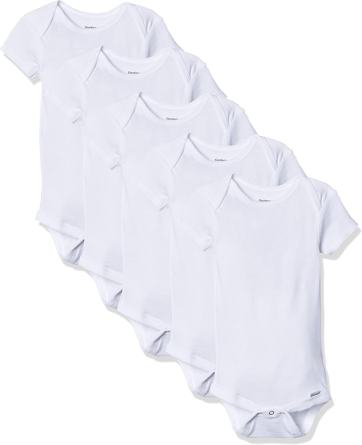 Gerber baby-girls 5-pack Solid Onesies Bodysuits