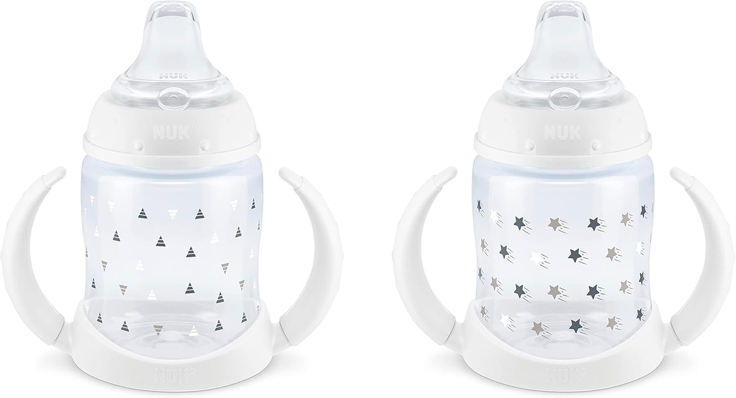 NUK Learner Cup, 6+ Months, Timeless Collection, Amazon Exclusive, 5 Oz, Pack of 2 – BPA Free, Spill Proof Sippy Cup