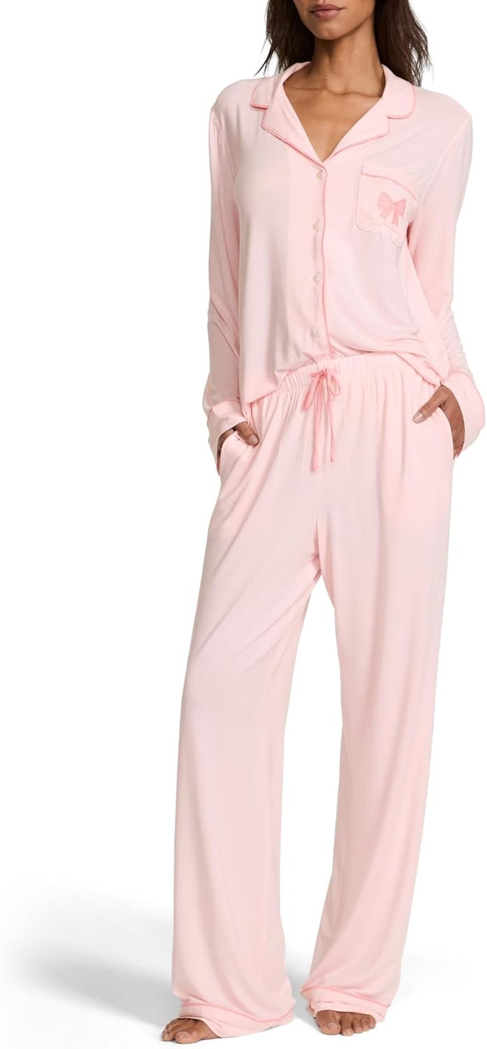 Victoria’s Secret Modal Pajama Set, Long Sleeve Button Down Shirt and Pajama Pants, Sleepwear for Women (XS-XXL)