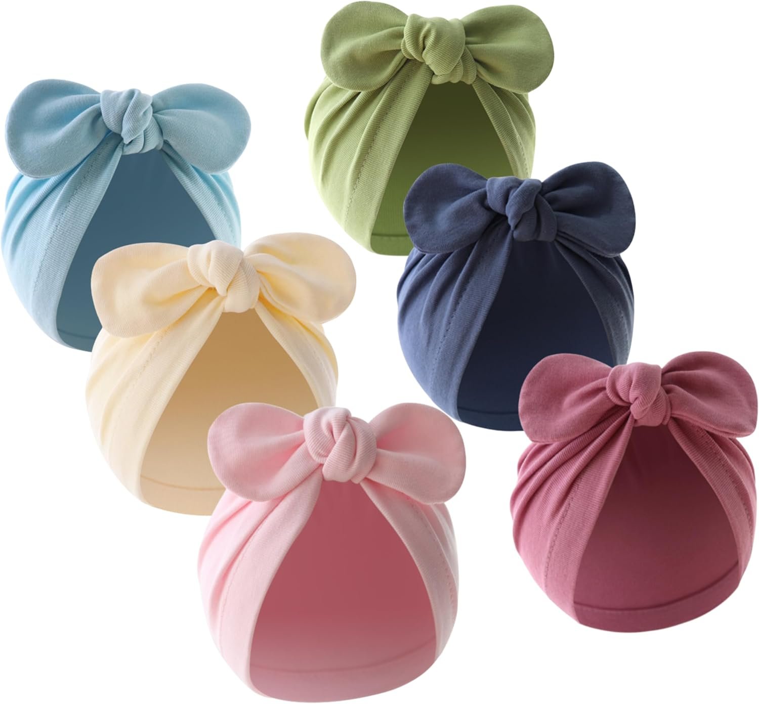 QandSweet Baby Girl Hat Infant Cotton Hats Knotted Rabbit Ear 0-12 Months