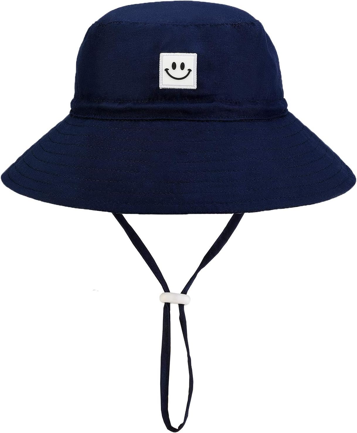 Baby Sun Hat Smile Face Toddler UPF 50+ Sun Protective Bucket hat Nice Beach hat for Baby Girl boy Adjustable Cap