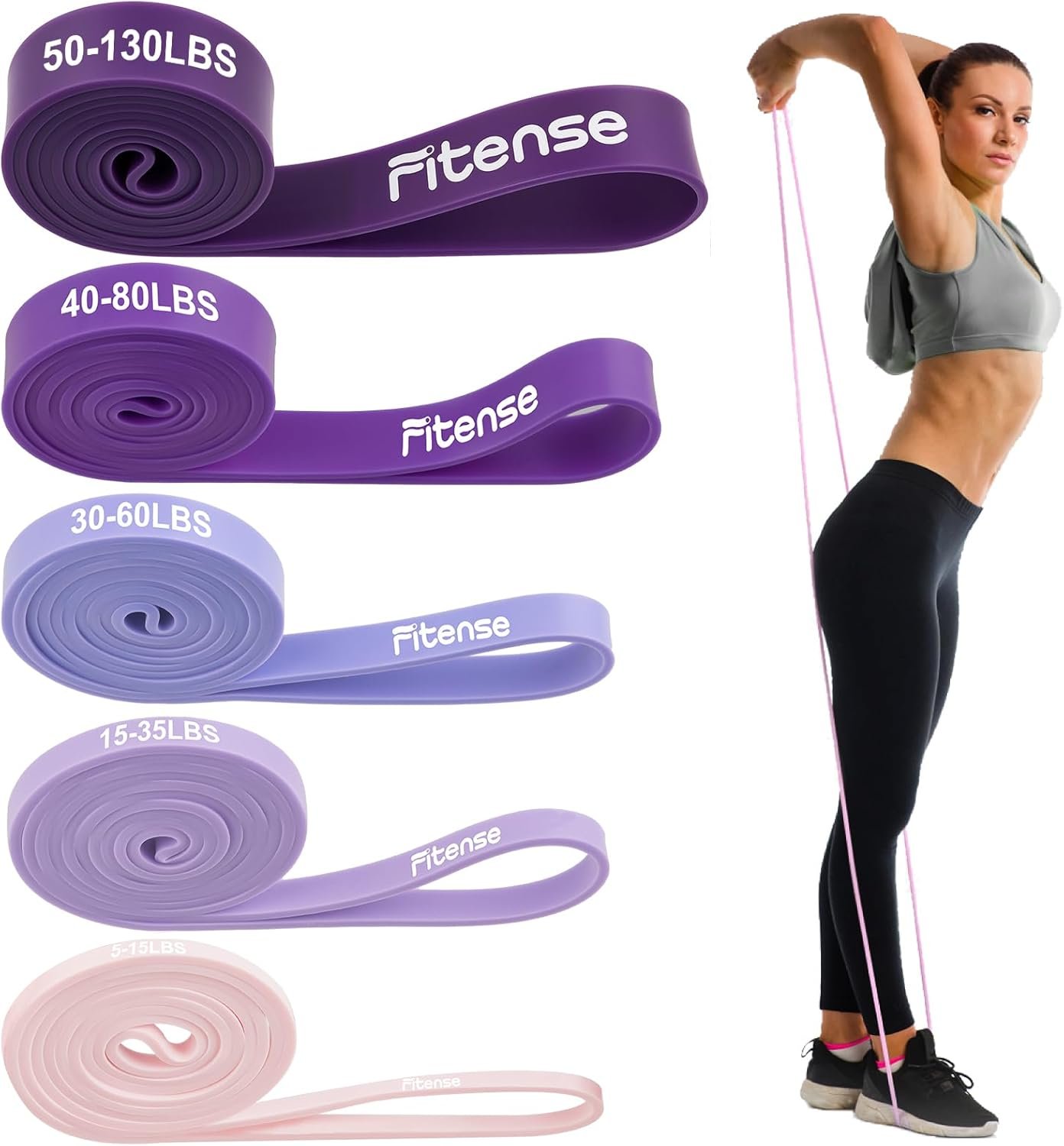 Resistance Bands Set – Pull Up Bands for Men Women, Exercise Bands Resistance with Door Anchor, Training Poster & Pouch for Body Stretching, Pull Up Assist