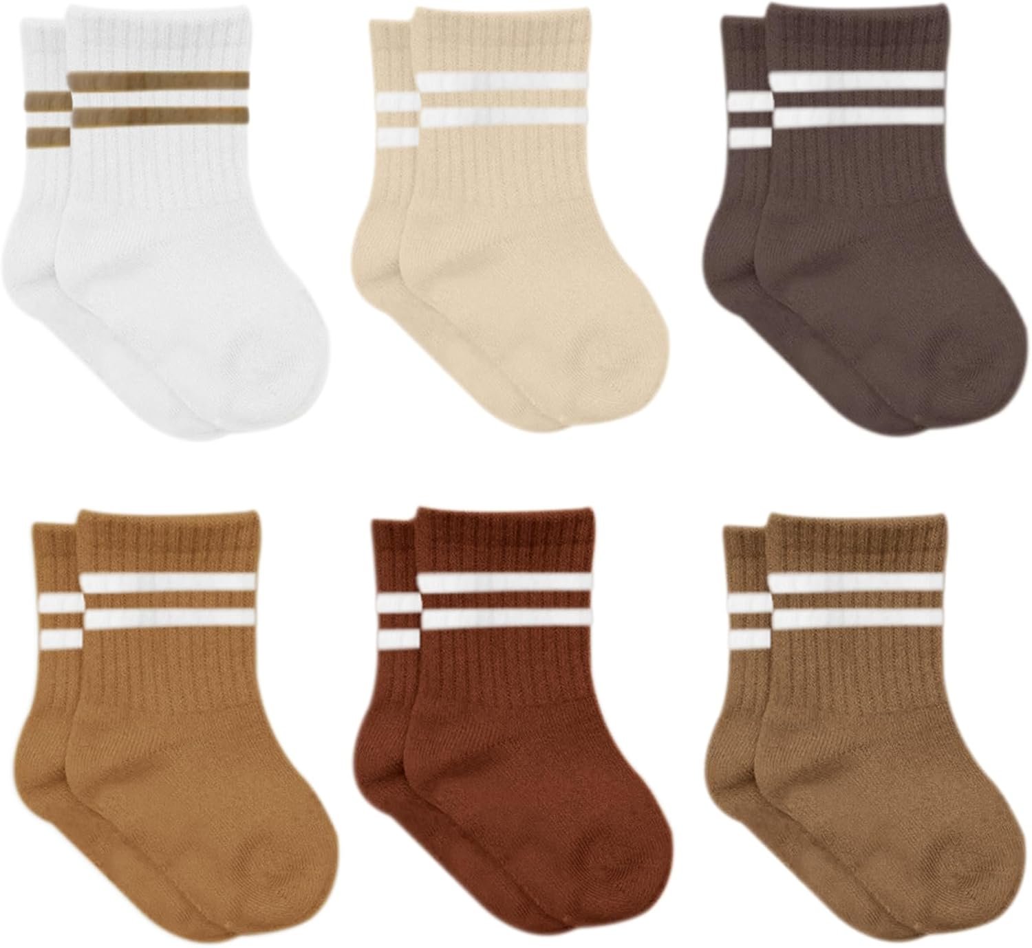 bistyle Baby Grip Ankle Socks 6 Pairs | Newborn Infant Toddlers Socks Organic Cotton | Kids Boys Girls Ankle
