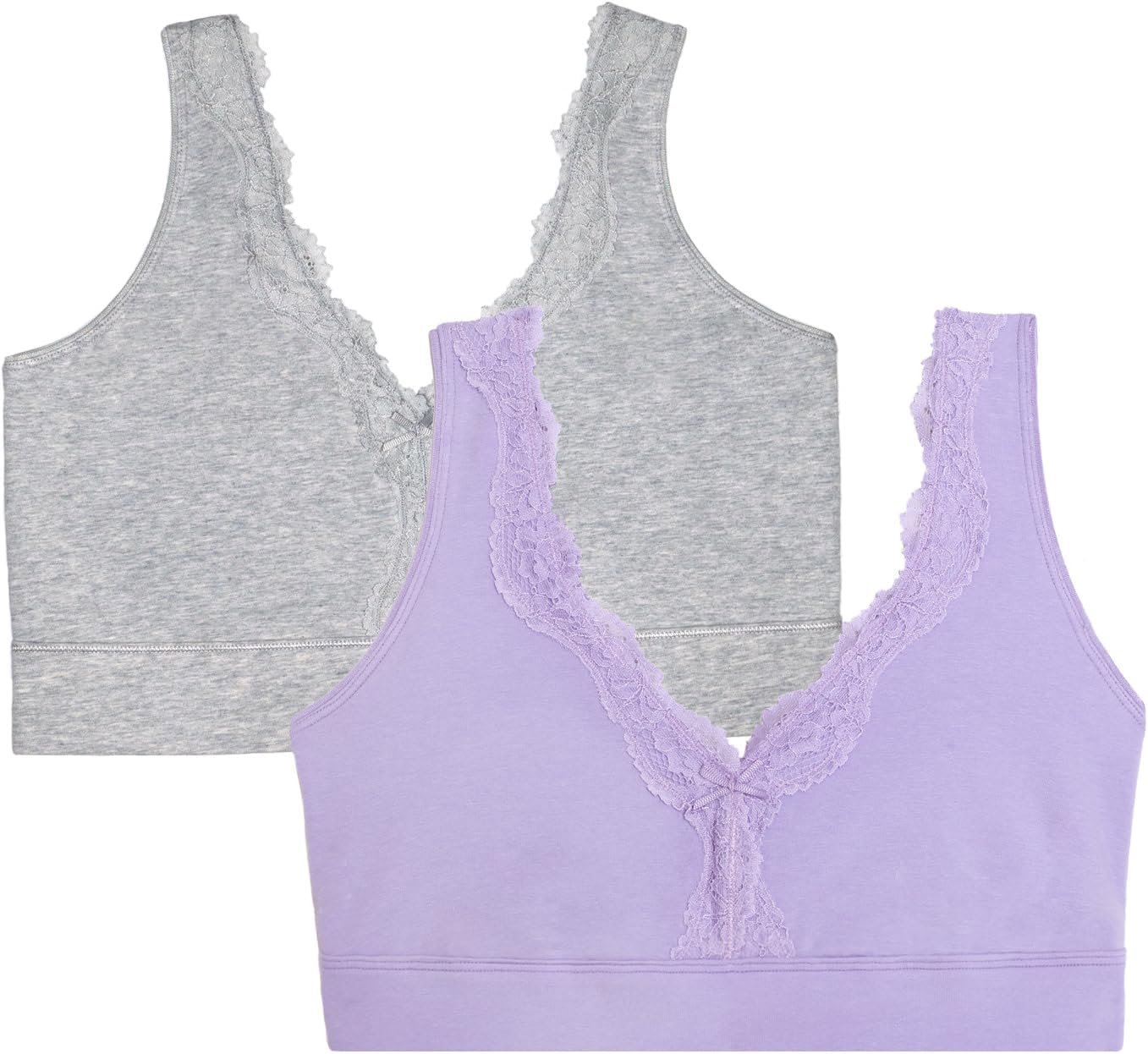 Fruit of the Loom Women’s 2-Pack Full Coverage Wireless Cotton Bra – Soft & Everyday Comfort
