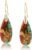 Natural Healing Stone Fishhoop Dangle Drop Earrings Statement Gold silver earrings