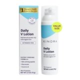 Kindra Daily V XL Vaginal Moisturizer Lotion – OBGYN Recommended for Dryness & Itch, with Hyaluronic Acid, Odor Support – Estrogen-Free Cream, pH-Balanced Feminine Care – 120 Applications