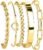Christmas Gold Bracelets for Women Non Tarnish, 14K Gold Plated Chunky Cuff Bracelet Stackable Gold Bangles Bracelet for Women Trendy Tie Knot Cuban Rope Paperclip Beaded Bracelet Stack Jewelry Stocking Stuffer Gifts Fashion Accessories