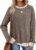 Sampeel Womens Tops Long Sleeve Shirts Lightweight Sweaters Loose Fit Crewneck Color Block Fall Fashion Outfits